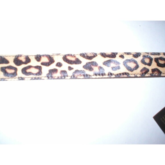 New Womens Designer Escada NWT $495 Leopard Belt Leather Logo Fur 70 27.5 XXS XS - Picture 5 of 11